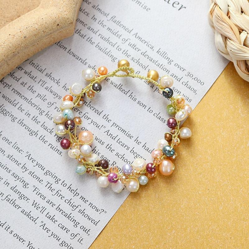 Оригинальный дизайн, браслет из натурального пресноводного жемчуга в маленьком свежем цвете, богемный летний универсальный браслет, женские украшения
Оригинальный дизайн, браслет из натурального пресноводного жемчуга в маленьком свежем цвете, богемный летний универсальный браслет, женские украшения