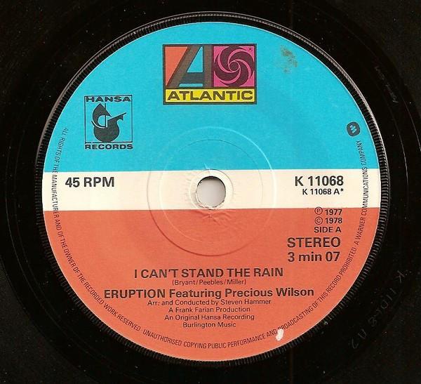 7inch Record ERUPTION I Cant Stand The Rain K11068 Atlantic 1978 UK SoulFunk Used
7inch Record ERUPTION I Cant Stand The Rain K11068 Atlantic 1978 UK SoulFunk Used