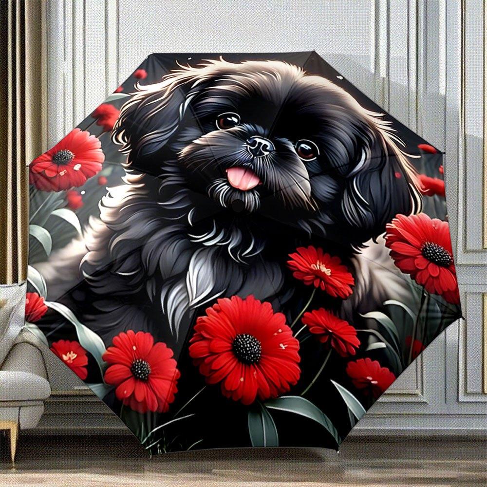 Portable Folding Umbrella with Black Cocker Spaniel & Red Flowers - Automatic Open/Close, Compact Travel Umbrella with 8-Rib S (as the picture,Iron&8K)
Portable Folding Umbrella with Black Cocker Spaniel & Red Flowers - Automatic Open/Close, Compact Travel Umbrella with 8-Rib S (as the picture,Iron&8K)
