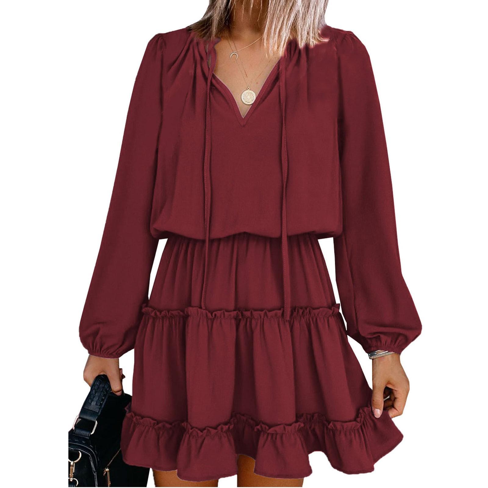 Women s Fashion Casual Color Long Sleeve High Waist Pullover Dress XXL винний
Women s Fashion Casual Color Long Sleeve High Waist Pullover Dress XXL винний