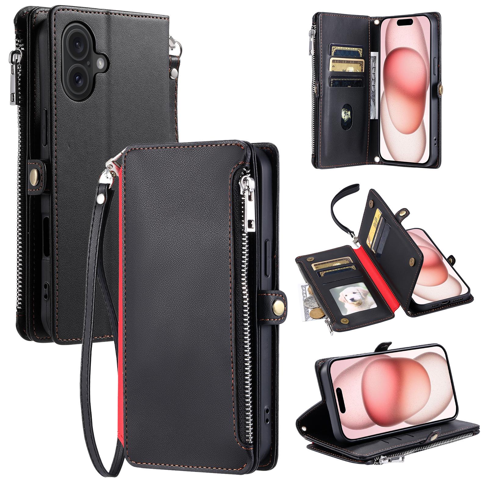 For iPhone 17 Case TPU+PU Leather Wallet Phone Cover with Wrist Strap Black
For iPhone 17 Case TPU+PU Leather Wallet Phone Cover with Wrist Strap Black