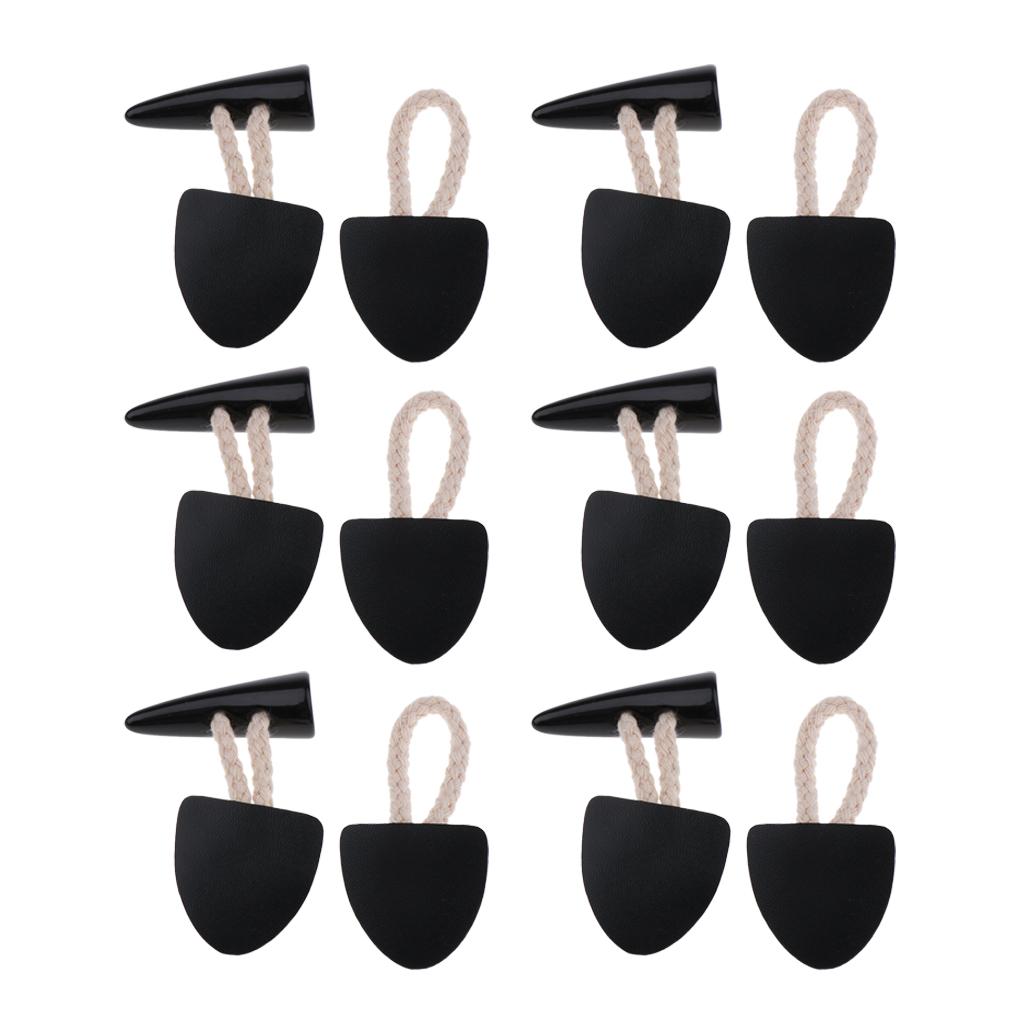 6 Pairs Black Leather Toggle Buttons Duffle Coat Fasteners Buttons чорний
6 Pairs Black Leather Toggle Buttons Duffle Coat Fasteners Buttons чорний