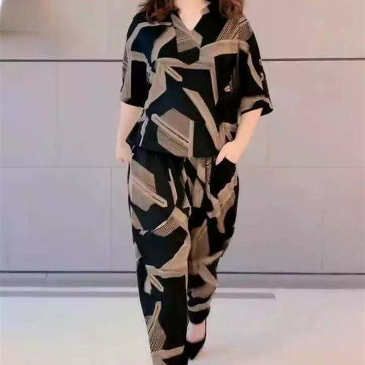 Plus Size Women s Suit Summer Western Style Loose Casual Fashion Harem Pants Two-piece Suit 4XL
Plus Size Women s Suit Summer Western Style Loose Casual Fashion Harem Pants Two-piece Suit 4XL