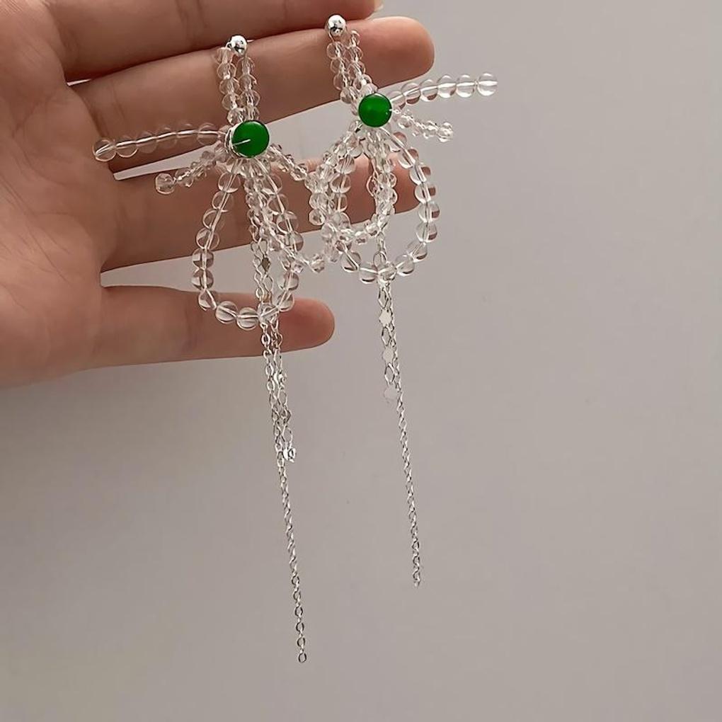 Women s Crystal Bead Ribbon Tassel Long Earrings ribbon
Women s Crystal Bead Ribbon Tassel Long Earrings ribbon
