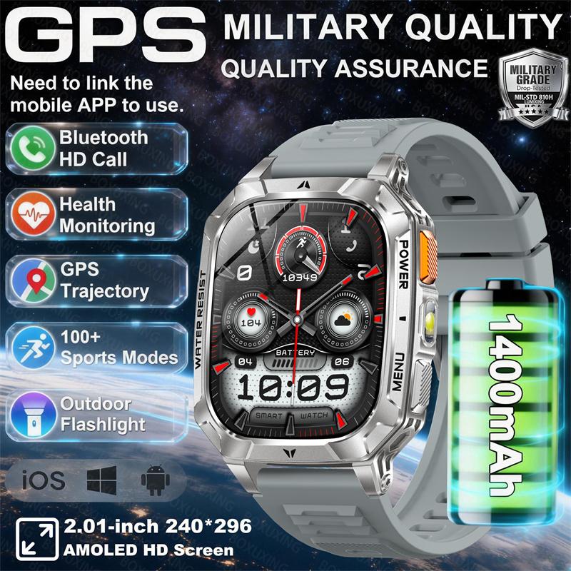 1400mAh Super Battery Durable Adult Smart Watch 2.01 inch GPS Trajectory 3ATM Waterproof BT Call Sports Smartwatch Men New 1400 Large battery сірий
1400mAh Super Battery Durable Adult Smart Watch 2.01 inch GPS Trajectory 3ATM Waterproof BT Call Sports Smartwatch Men New 1400 Large battery сірий