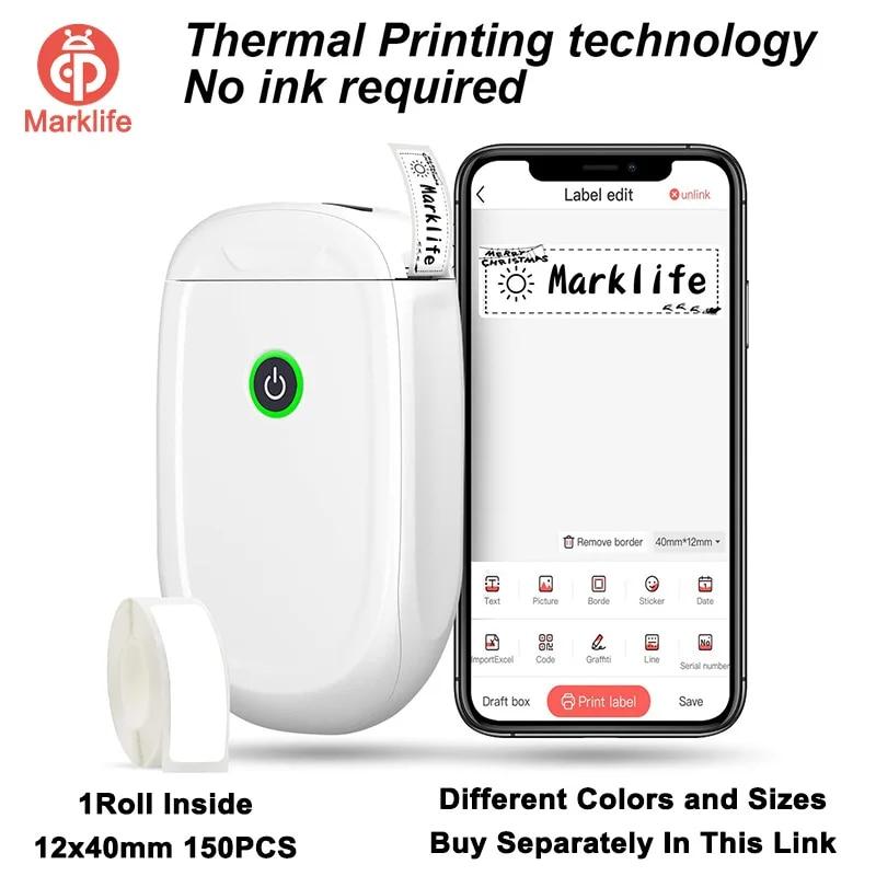 Marklife P11 Портативный производитель этикеток с термопечатью, чернила не требуются, Bluetooth-подключение, защищенный от разрыва/воды/масла мини-принтер
Marklife P11 Портативный производитель этикеток с термопечатью, чернила не требуются, Bluetooth-подключение, защищенный от разрыва/воды/масла мини-принтер
