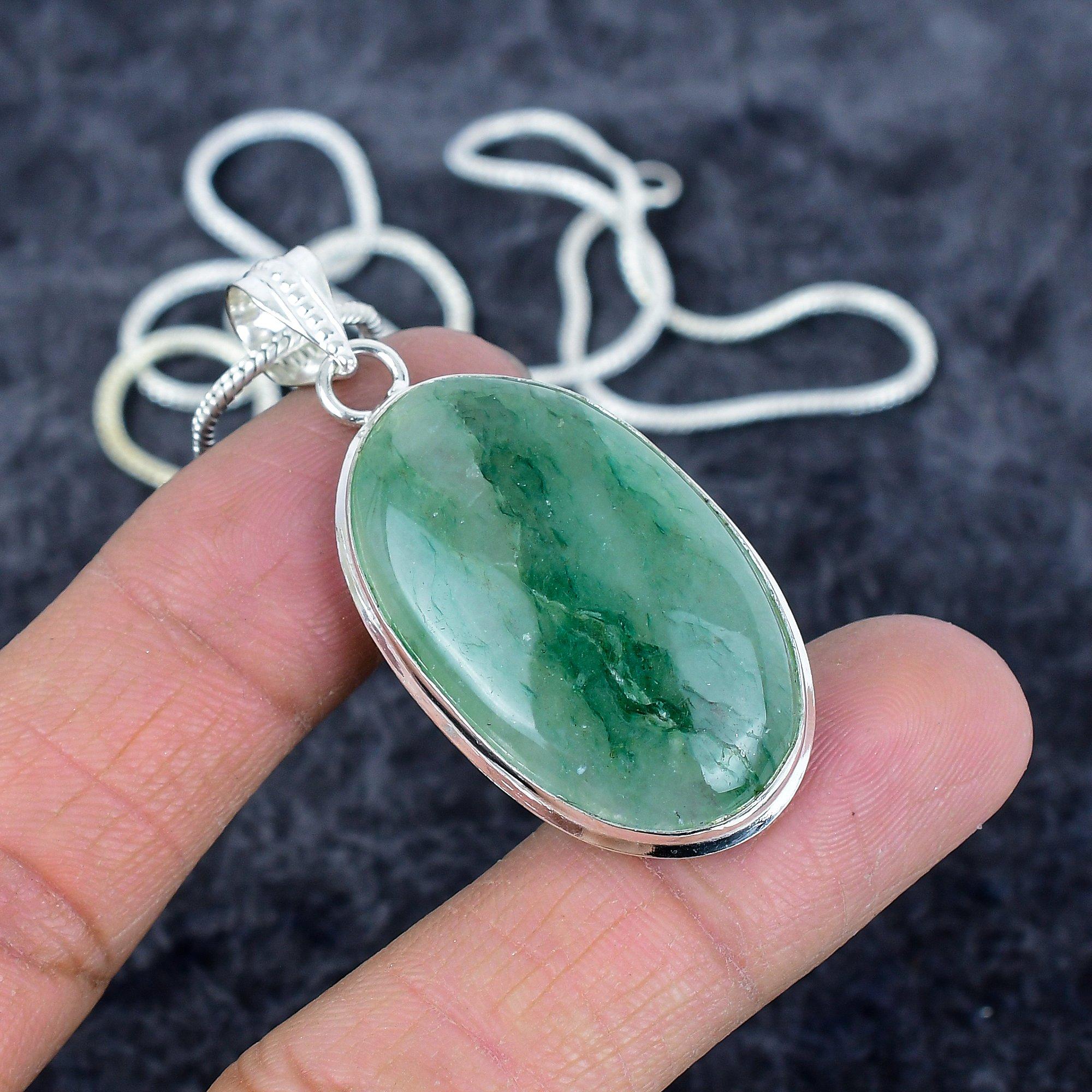Green Apatite Gemstone Handmade 925 Sterling Silver Jewelry Pendant 2.05 M-2937
Green Apatite Gemstone Handmade 925 Sterling Silver Jewelry Pendant 2.05 M-2937