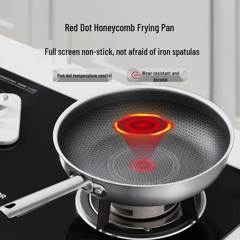 Supor Fire Red Dot Honeycomb Stainless Steel Frying Pan
Supor Fire Red Dot Honeycomb Stainless Steel Frying Pan
