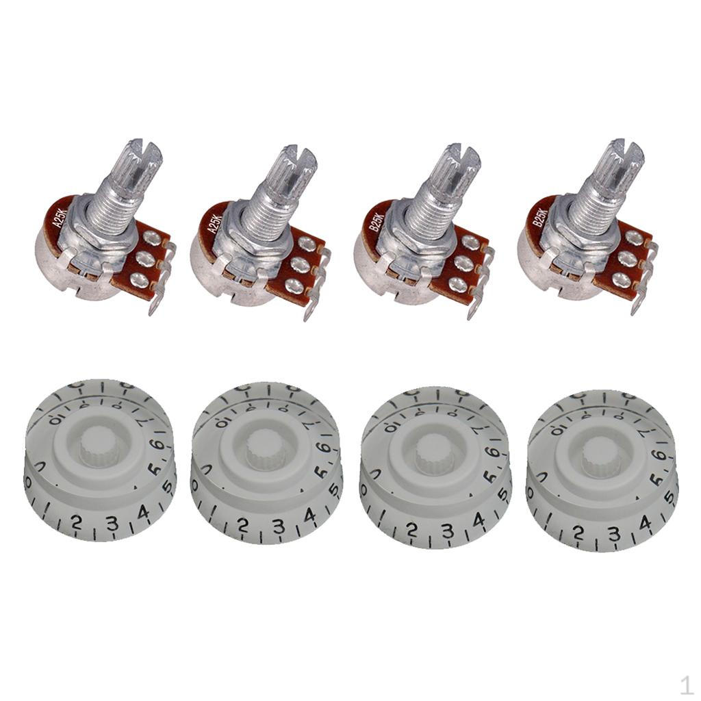 4 Pcs Guitar Bell Knobs & A25K Potentiometer 2 Colors Available
4 Pcs Guitar Bell Knobs & A25K Potentiometer 2 Colors Available