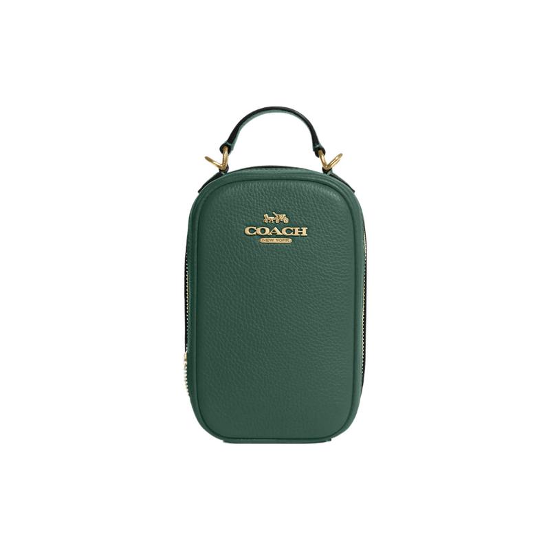 COACH Eva 11 solid color logo zipper closure pebbled leather mobile phone bag shoulder crossbody bag mini women s dark green зелений
COACH Eva 11 solid color logo zipper closure pebbled leather mobile phone bag shoulder crossbody bag mini women s dark green зелений
