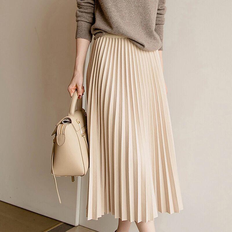 Apricot Tweed High-Waisted Pleated Midi Skirt for Women - Autumn/Winter Slimming Accordion Style L (95-115 jin)
Apricot Tweed High-Waisted Pleated Midi Skirt for Women - Autumn/Winter Slimming Accordion Style L (95-115 jin)