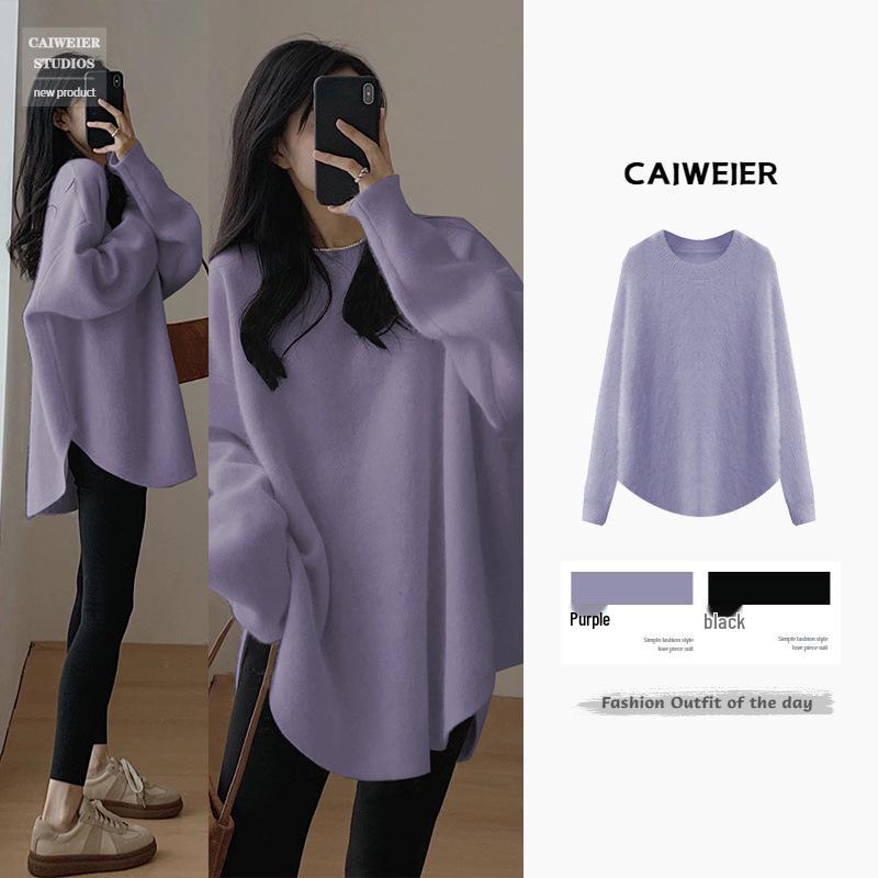 Women s Mid-Length Retro Split Knit Raccoon Velvet Sweater - Autumn/Winter M (95-110 jin) 
Women s Mid-Length Retro Split Knit Raccoon Velvet Sweater - Autumn/Winter M (95-110 jin)
