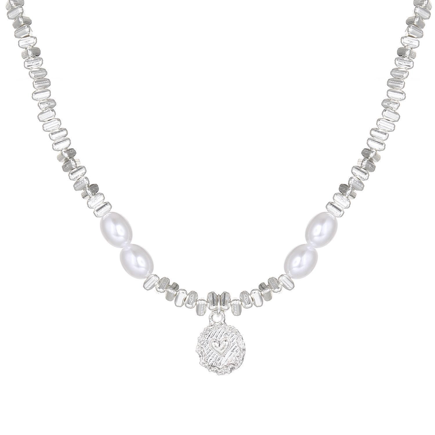 Серебряное жемчужное летнее ожерелье на ключицу для женщин - простые ювелирные изделия из сплава
Серебряное жемчужное летнее ожерелье на ключицу для женщин - простые ювелирные изделия из сплава