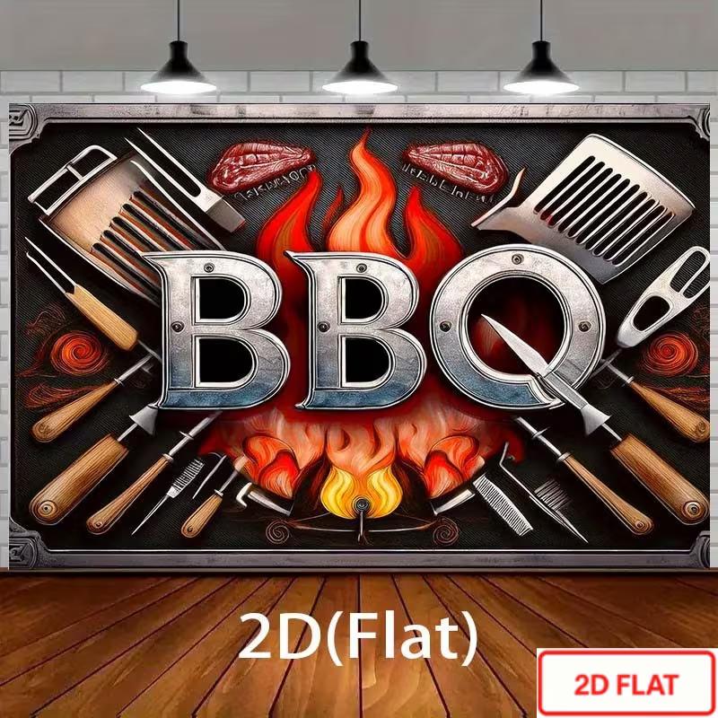 2D Barbecue Party Backdrop, Vintage BBQ Grill Tools Red Fire Steak Background Banner for Summer Party 47.2x31.5inch/120*80cm
2D Barbecue Party Backdrop, Vintage BBQ Grill Tools Red Fire Steak Background Banner for Summer Party 47.2x31.5inch/120*80cm