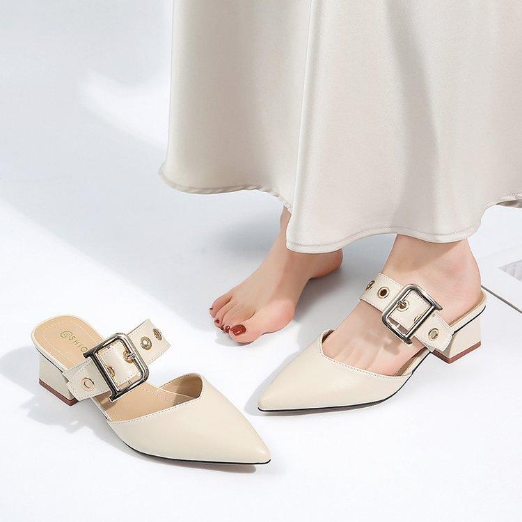 Baotou half slippers female 2025 summer new outer wear fairy with skirt pointed sandals Korean thick heel versatile high heels 35
Baotou half slippers female 2025 summer new outer wear fairy with skirt pointed sandals Korean thick heel versatile high heels 35