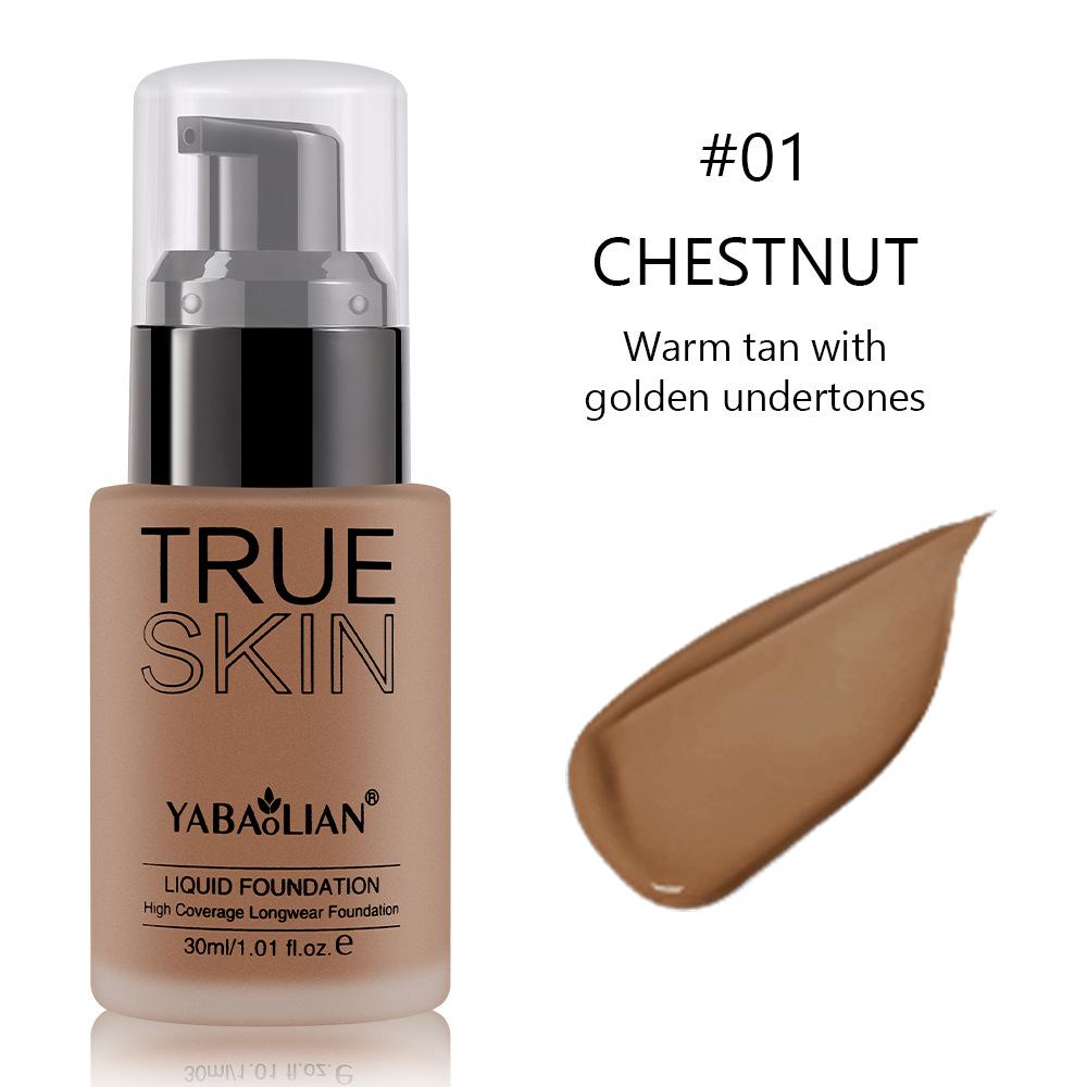 Yabaolian База для лица Жидкий тональный крем Полное покрытие Консилер Контроль жирности Увлажняющий тональный крем Макияж для женщин