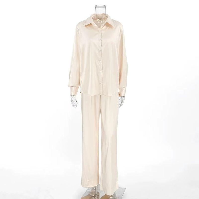 Мода Мода Повседневный Сатин Матовый Лацкан Рубашка Брюки с высокой талией Костюм Комплект рубашки и брюк Apricot L
Мода Мода Повседневный Сатин Матовый Лацкан Рубашка Брюки с высокой талией Костюм Комплект рубашки и брюк Apricot L