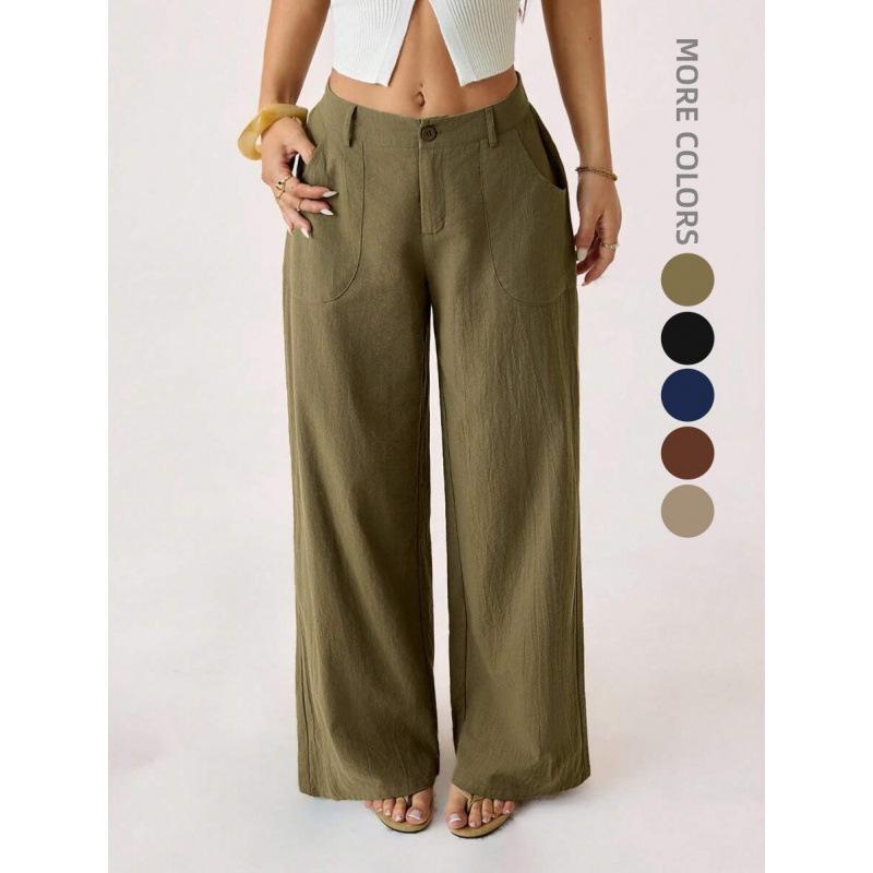 Spring Summer Women s Army Green Linen Blend Wide Leg Pants Button Fly With Pockets S
Spring Summer Women s Army Green Linen Blend Wide Leg Pants Button Fly With Pockets S