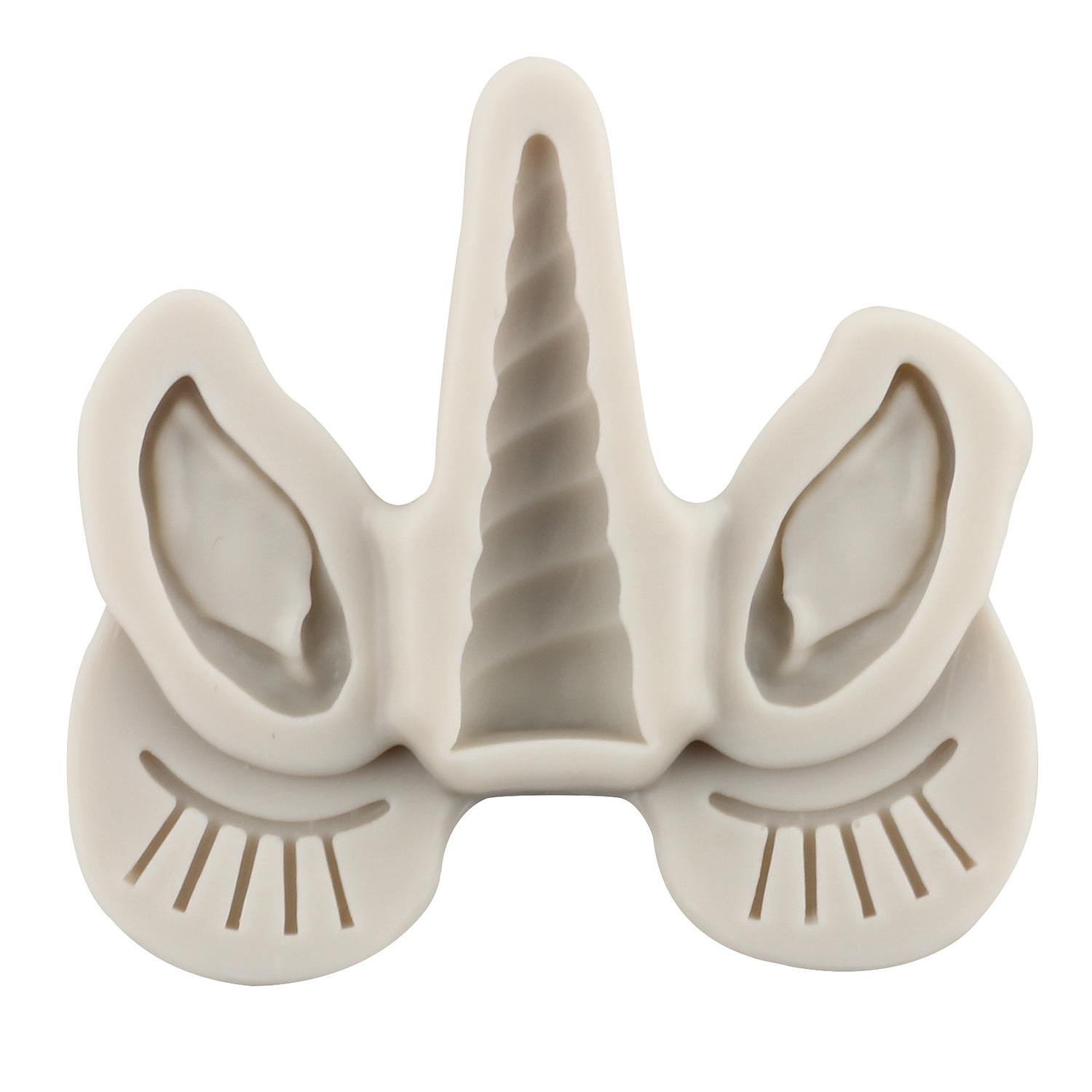 Силиконовые формы для единорога, радужные рога единорога, формы для помадки, форма для конфет, цветок розы, украшение торта, кекс, шоколадные конфеты, форма для полимерной глины серый