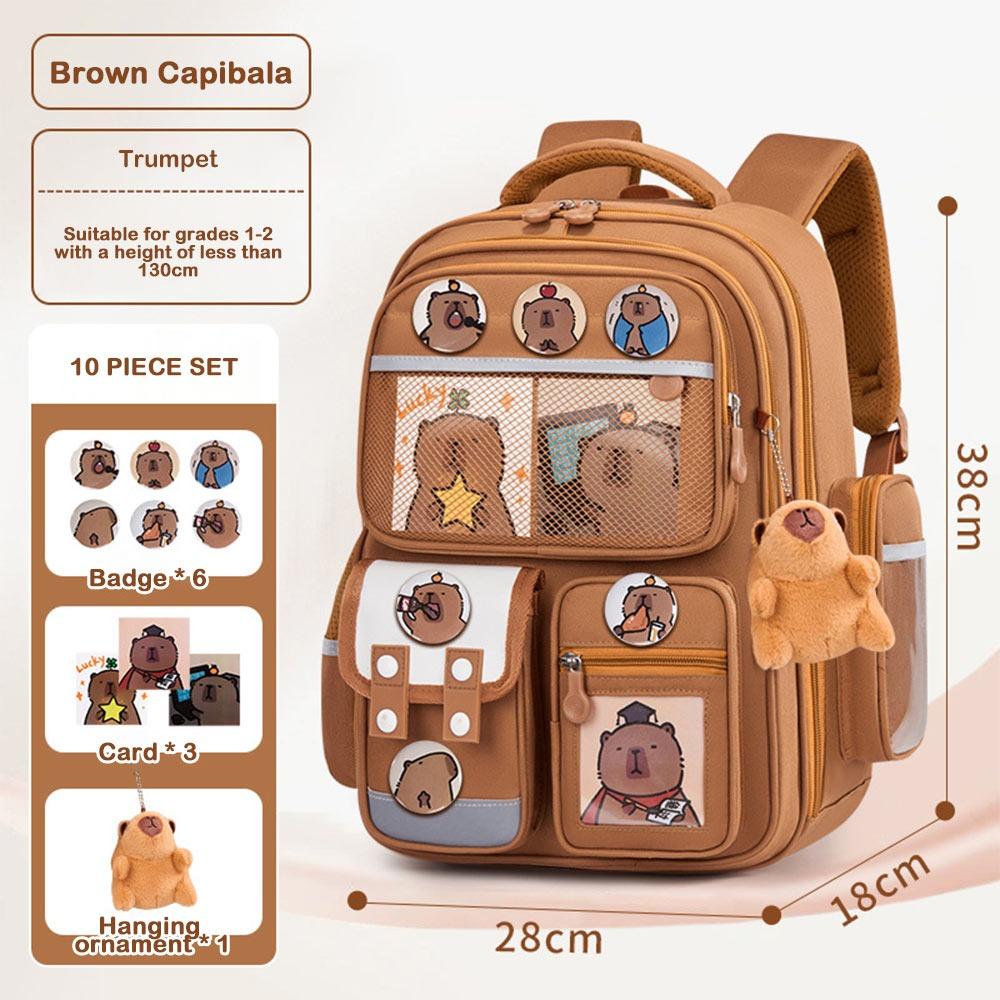 Cartoon Cute Capybara Backpack Large Capacity Schoolbag Water-Repellent Light-weight Alleviate Burden Backpack for Students
Cartoon Cute Capybara Backpack Large Capacity Schoolbag Water-Repellent Light-weight Alleviate Burden Backpack for Students