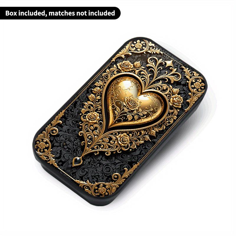 Black Gold Rose Heart-Shaped Retro Fire Wood Box Does Not Include Matches Supports Match/Coin/Accessory Storage A26
Black Gold Rose Heart-Shaped Retro Fire Wood Box Does Not Include Matches Supports Match/Coin/Accessory Storage A26