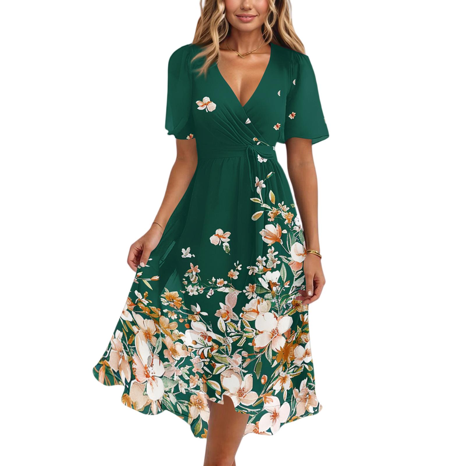 Women’s V Neck Short Sleeve Midi Dress with Floral and Butterfly Print A Line Lightweight Fabric for Daily Wear XXL
Women’s V Neck Short Sleeve Midi Dress with Floral and Butterfly Print A Line Lightweight Fabric for Daily Wear XXL