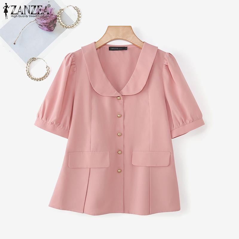 ZANZEA Женская повседневная блузка с лацканами, коротким рукавом, однотонная, офисная 4XL розовый
ZANZEA Женская повседневная блузка с лацканами, коротким рукавом, однотонная, офисная 4XL розовый
