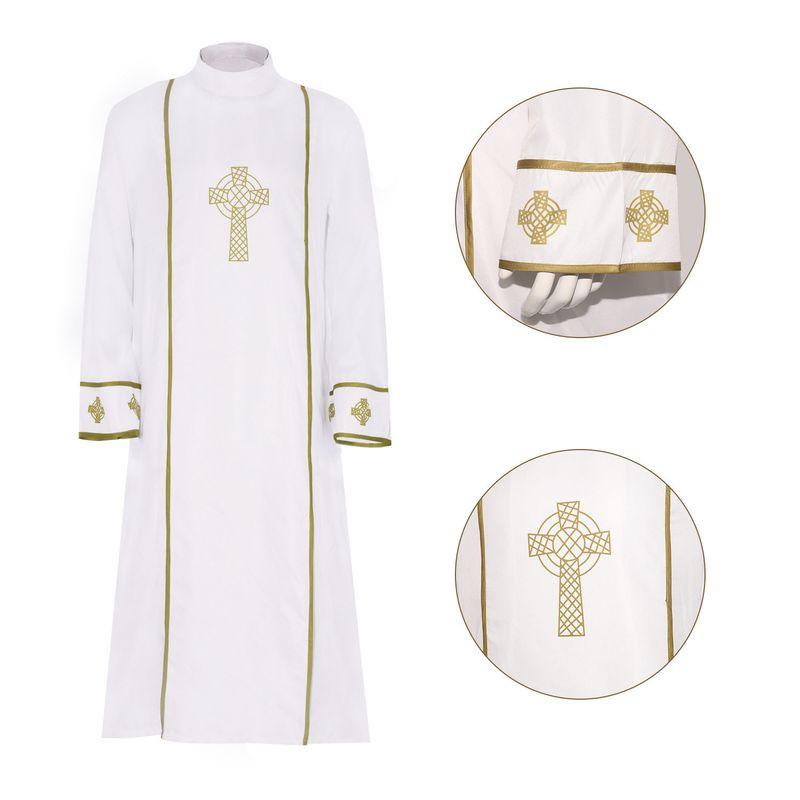 White Priest Costume Cosplay Dress Medieval Yellow Cross Robe Stage Performance Cosplay Outfit Yellow Cross Priest Uniform S
White Priest Costume Cosplay Dress Medieval Yellow Cross Robe Stage Performance Cosplay Outfit Yellow Cross Priest Uniform S