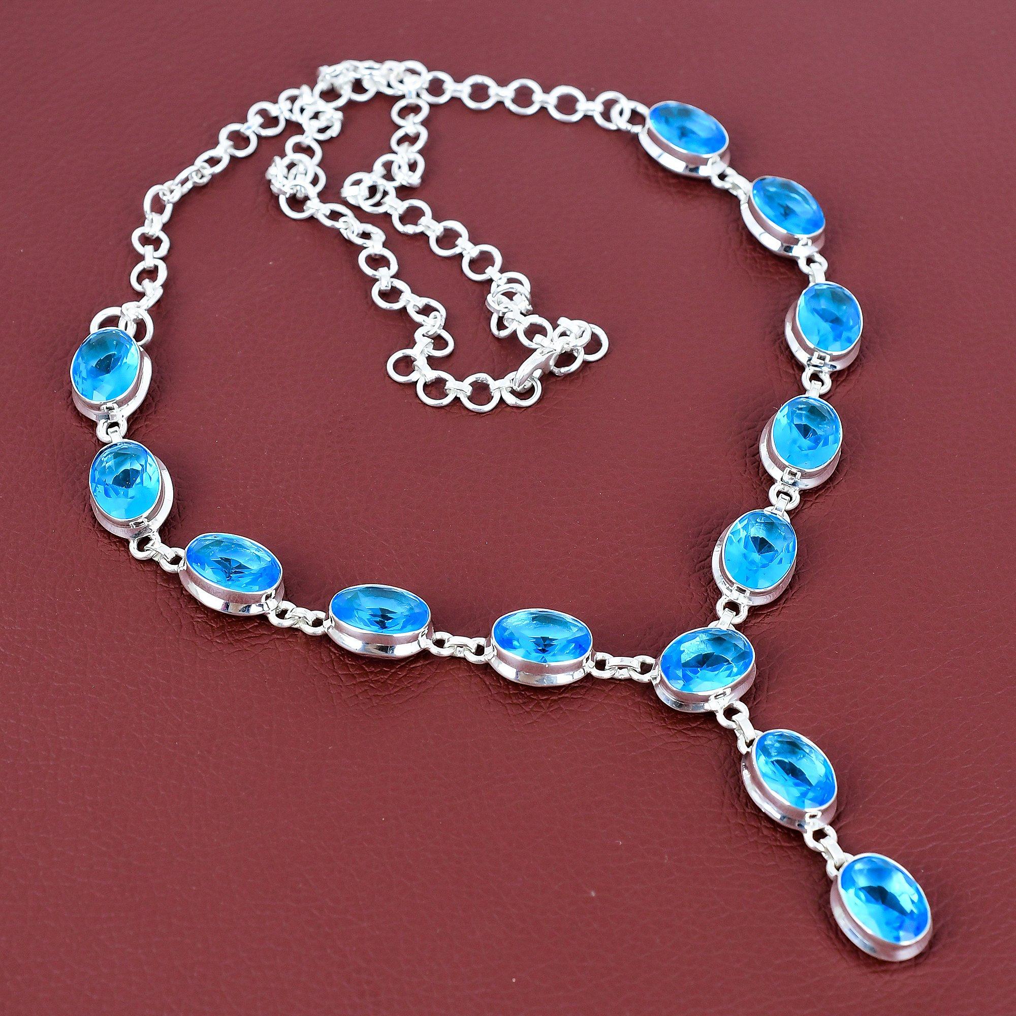 Faceted swiss blue topaz necklace genuine gemstone necklace handmade unique jewelry 925 sterling silver necklace adjustable chain necklace Adjustable
Faceted swiss blue topaz necklace genuine gemstone necklace handmade unique jewelry 925 sterling silver necklace adjustable chain necklace Adjustable