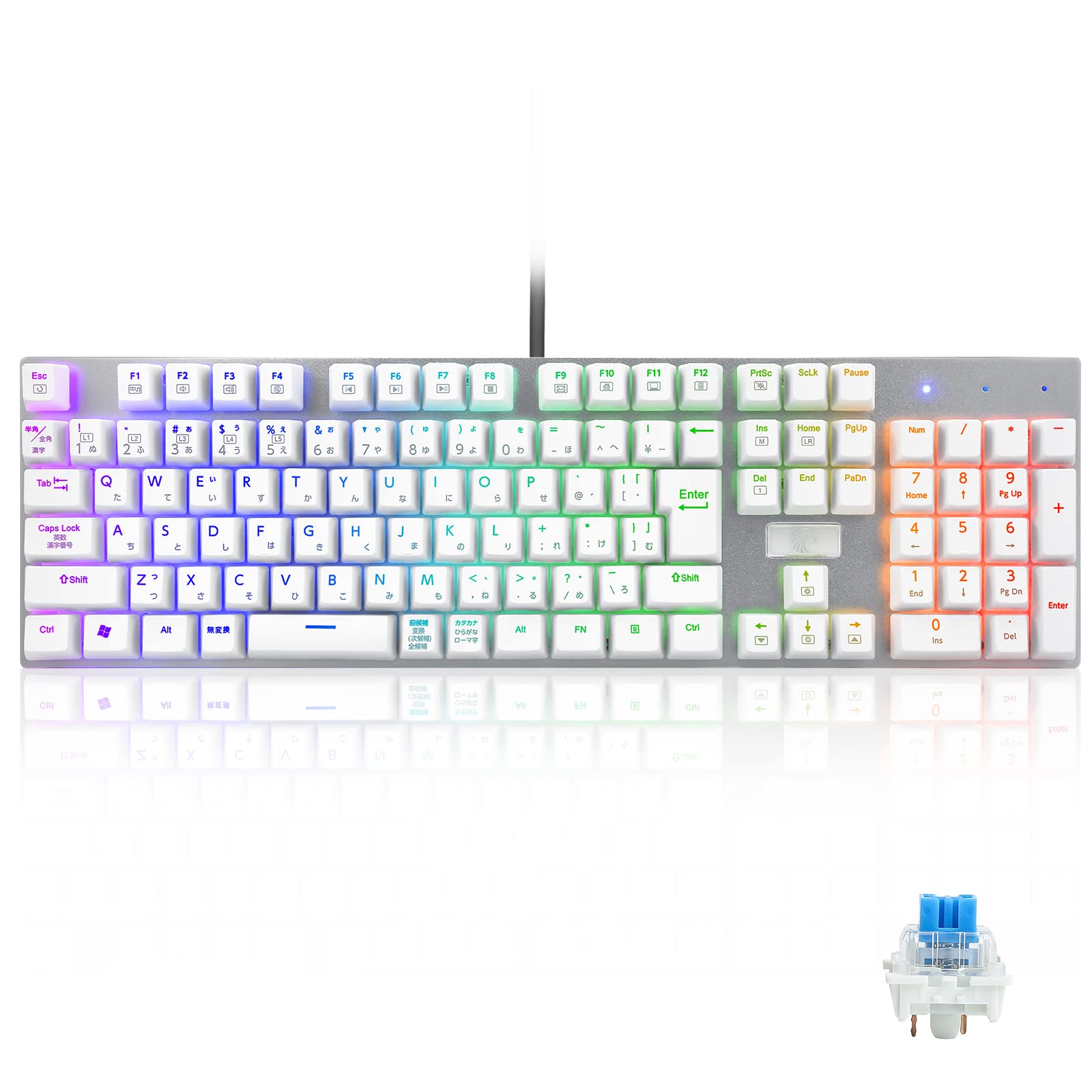 mechanical gaming keyboard Adopts red axis and blue axis Full size 109 keys USB wired connection All keys RGB luminous LED backlight Compatible with
mechanical gaming keyboard Adopts red axis and blue axis Full size 109 keys USB wired connection All keys RGB luminous LED backlight Compatible with