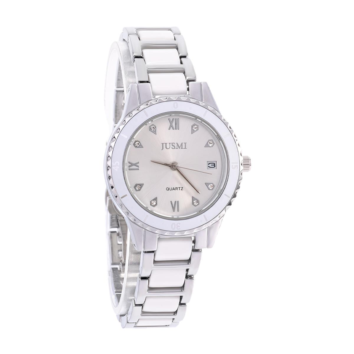 Fashion simple ladies quartz watch round case rhinestone scale, suitable for daily wear, anniversary, Christmas gift срібний
Fashion simple ladies quartz watch round case rhinestone scale, suitable for daily wear, anniversary, Christmas gift срібний