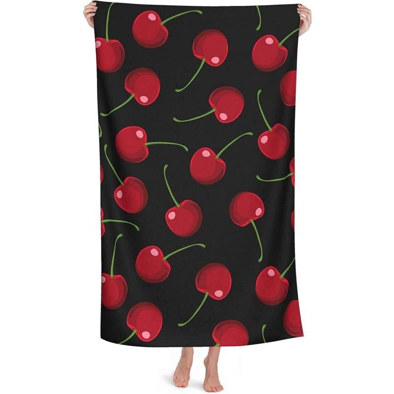 Super Soft Microfiber Beach Towel Absorbent Lightweight Bath Towel with Red Cherry Geometric Pattern for Pool Gym Travel W40*H60(CM)
Super Soft Microfiber Beach Towel Absorbent Lightweight Bath Towel with Red Cherry Geometric Pattern for Pool Gym Travel W40*H60(CM)