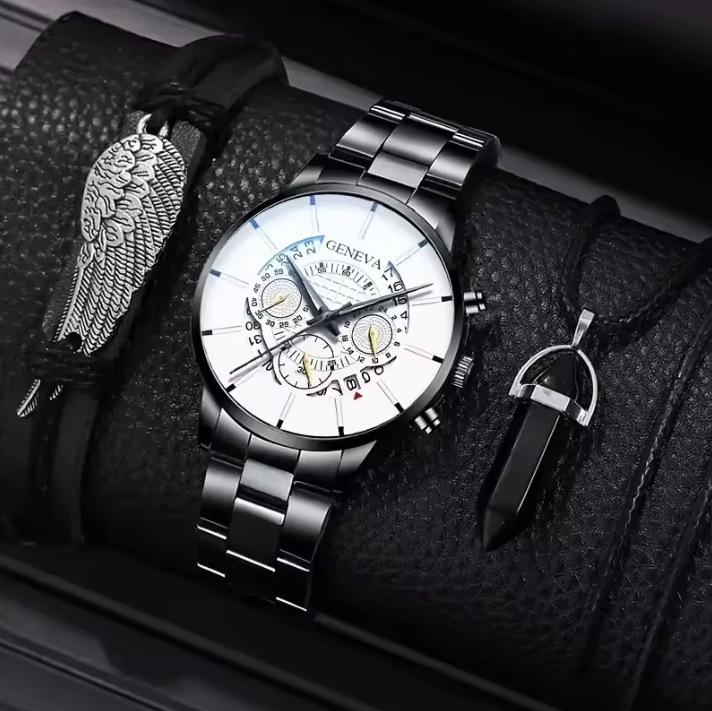 Fashion Business Geneva Calendar Watch Personalized Men S Steel Strap Watch Business Explosive Set Watch Bulk price
Fashion Business Geneva Calendar Watch Personalized Men S Steel Strap Watch Business Explosive Set Watch Bulk price
