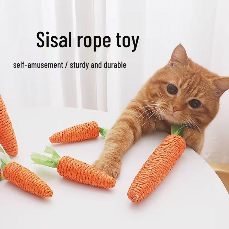 Paper Rope Carrot Pet Cat Toys - Available in Large, Medium, and Small Sizes Small Carrot
Paper Rope Carrot Pet Cat Toys - Available in Large, Medium, and Small Sizes Small Carrot