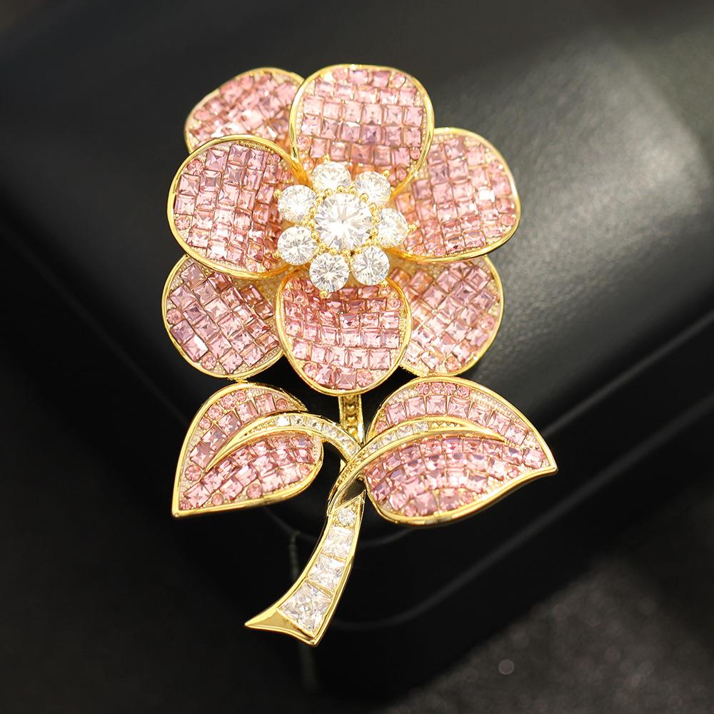 High sense exaggerated luxury pink full diamond crystal flower brooch elegant atmosphere heavy industry brooch jacket pin women
High sense exaggerated luxury pink full diamond crystal flower brooch elegant atmosphere heavy industry brooch jacket pin women