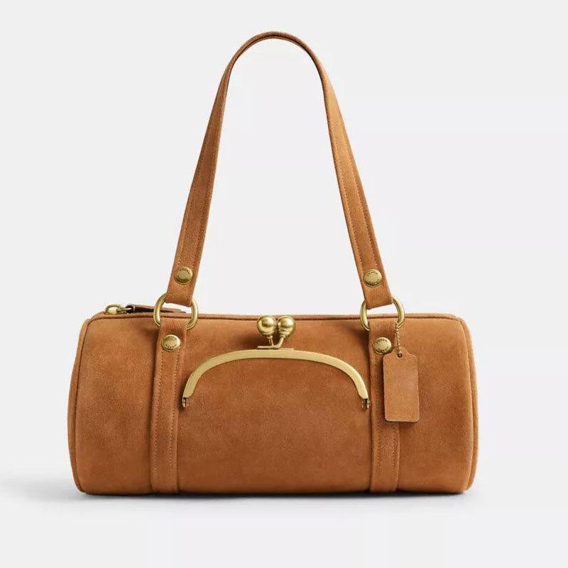 Luxury Frosted Shoulder Bag Barrel-shaped Kisslock Women Bag Retro Suede Handbag Designer Bags for Women Boston Pillow Bags
Luxury Frosted Shoulder Bag Barrel-shaped Kisslock Women Bag Retro Suede Handbag Designer Bags for Women Boston Pillow Bags