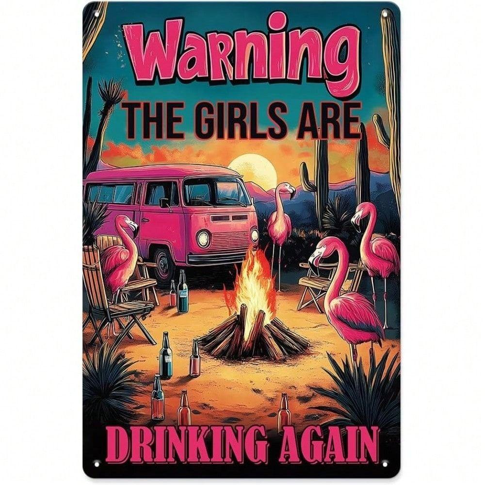 Vintage Metal Poster Flamingo Girl Wall Art for Bar Decor
Vintage Metal Poster Flamingo Girl Wall Art for Bar Decor