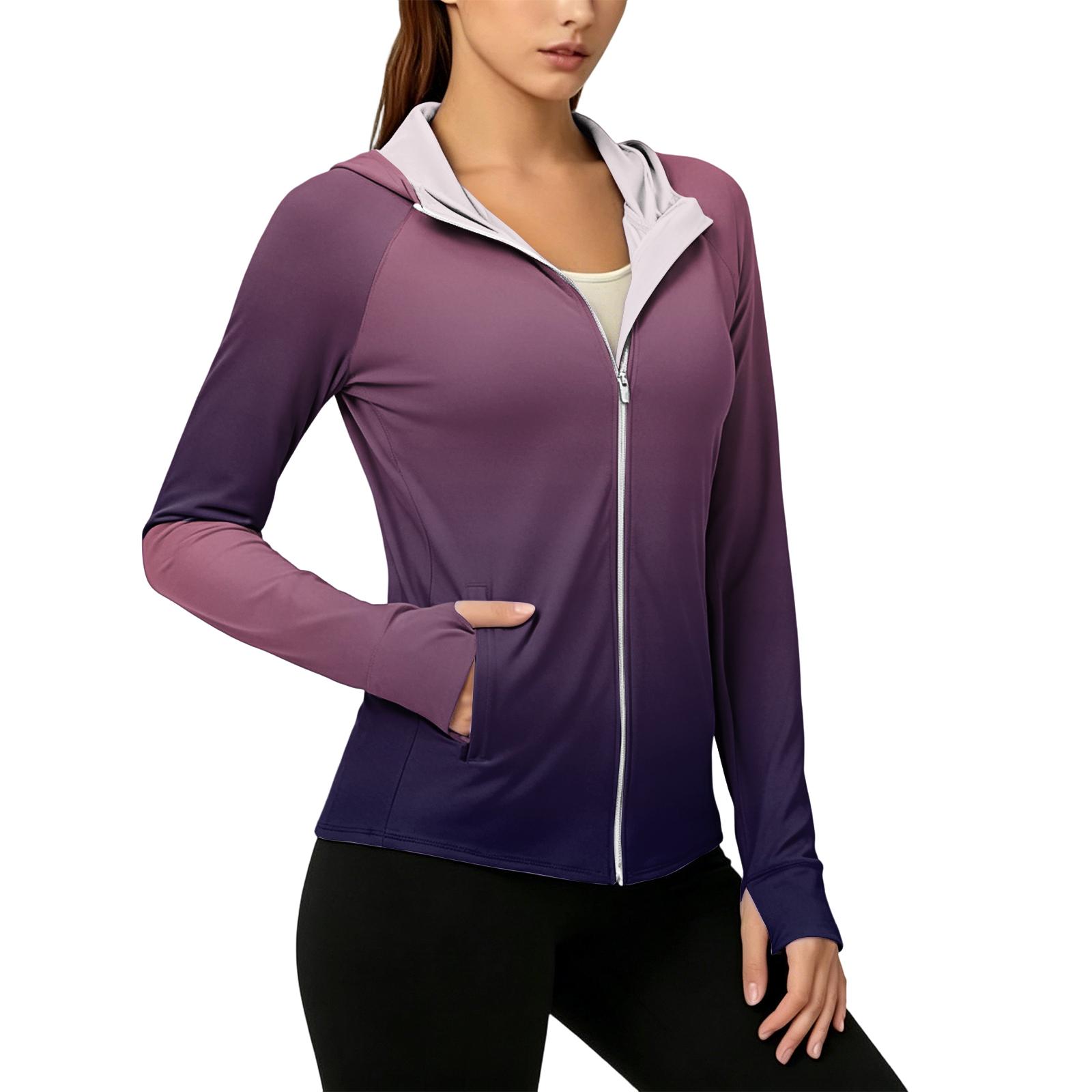 Women s Lightweight Zip-Up Hoodie with Hood Pockets Long Sleeve Gradient Print Sun Protection Jacket for Outdoor Activities S фіолетовий
Women s Lightweight Zip-Up Hoodie with Hood Pockets Long Sleeve Gradient Print Sun Protection Jacket for Outdoor Activities S фіолетовий