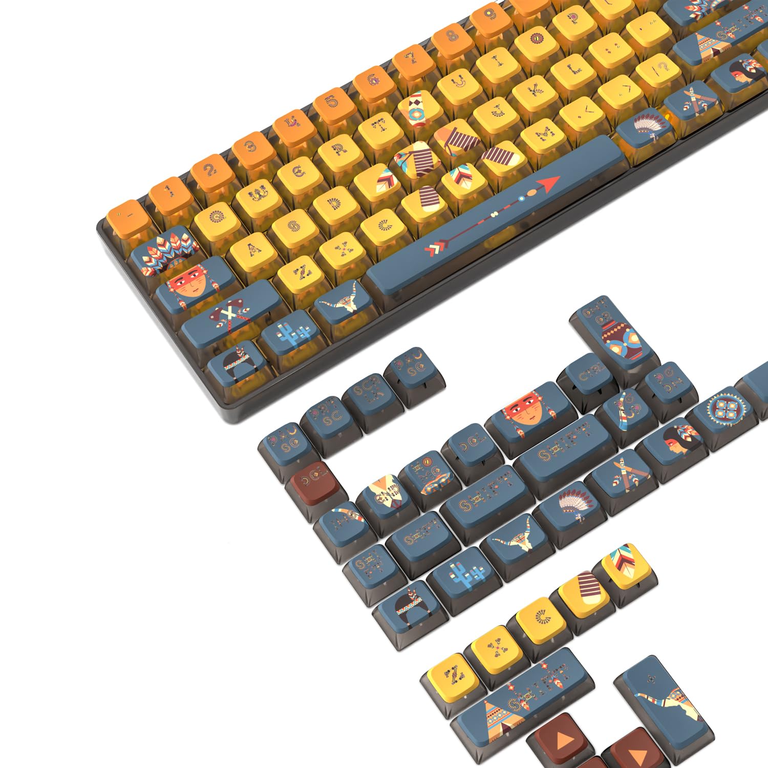 Gaming Keycap Key Top PBT Translucent Sublimation Printing Heat Sublimation 120 Keys Aboriginal Full Key Compatible Compatible with ASA Profile коричневий
Gaming Keycap Key Top PBT Translucent Sublimation Printing Heat Sublimation 120 Keys Aboriginal Full Key Compatible Compatible with ASA Profile коричневий