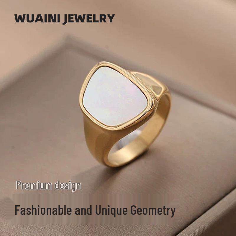 Elegant Irregular White Cloud Shell Ring for Women - Chic, High-End Feel, Non-Fading Fashion Jewelry Size 7
Elegant Irregular White Cloud Shell Ring for Women - Chic, High-End Feel, Non-Fading Fashion Jewelry Size 7