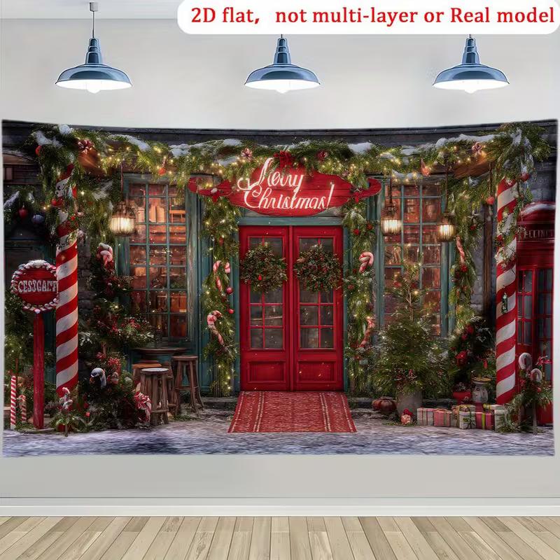 2D Merry Christmas Photography Backdrop Red Door Candy Cane Shop Front Party Background 47.2x31.5inch/120*80cm
2D Merry Christmas Photography Backdrop Red Door Candy Cane Shop Front Party Background 47.2x31.5inch/120*80cm