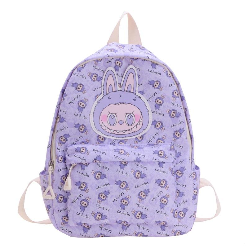 Мультяшный школьный рюкзак, Большой вместимости, Милый рюкзак для учеников начальной школы, Легкий дорожный рюкзак, Рюкзак для учеников старшей школы фиолетовый