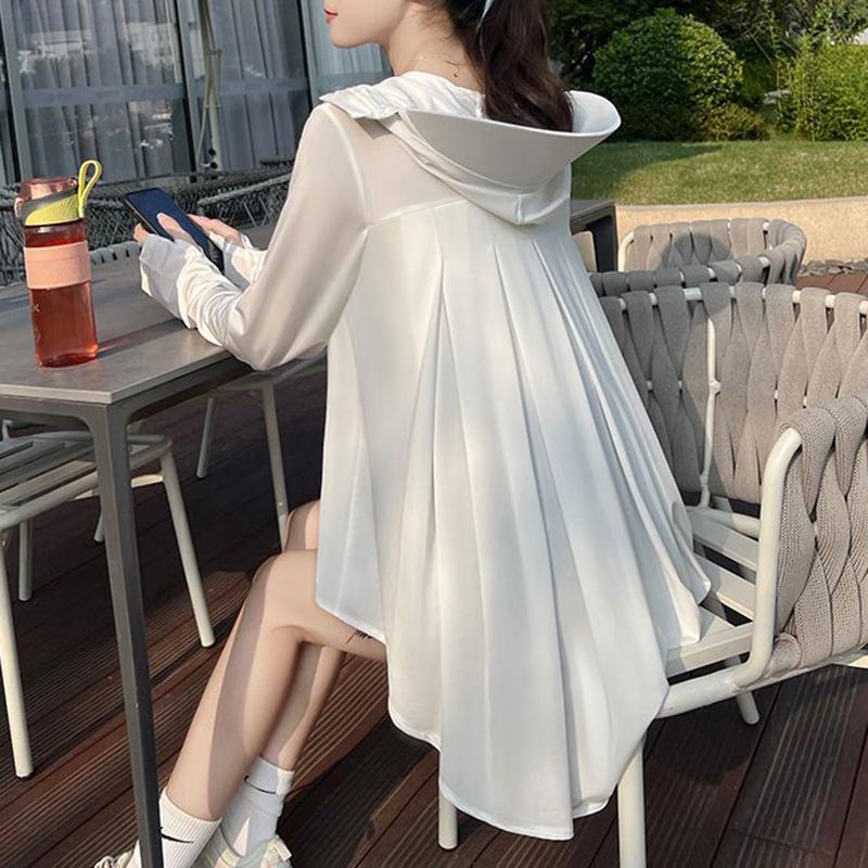 Casual Clothing Solid Coat UV Resistant Hooded Zipper Front Short And Back Long Pockets Sunscreen Shirt Long Sleeve Summer Women One Size белый
Casual Clothing Solid Coat UV Resistant Hooded Zipper Front Short And Back Long Pockets Sunscreen Shirt Long Sleeve Summer Women One Size белый