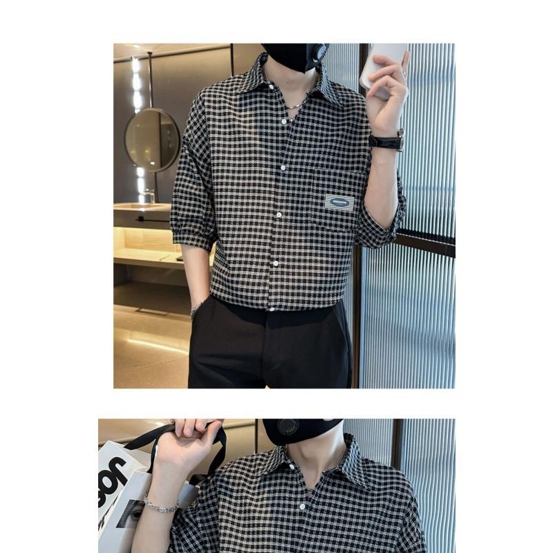 Men s White Plaid 3/4 Sleeve Casual Shirt Loose-Fit Button-Up with Chest Pocket S
Men s White Plaid 3/4 Sleeve Casual Shirt Loose-Fit Button-Up with Chest Pocket S