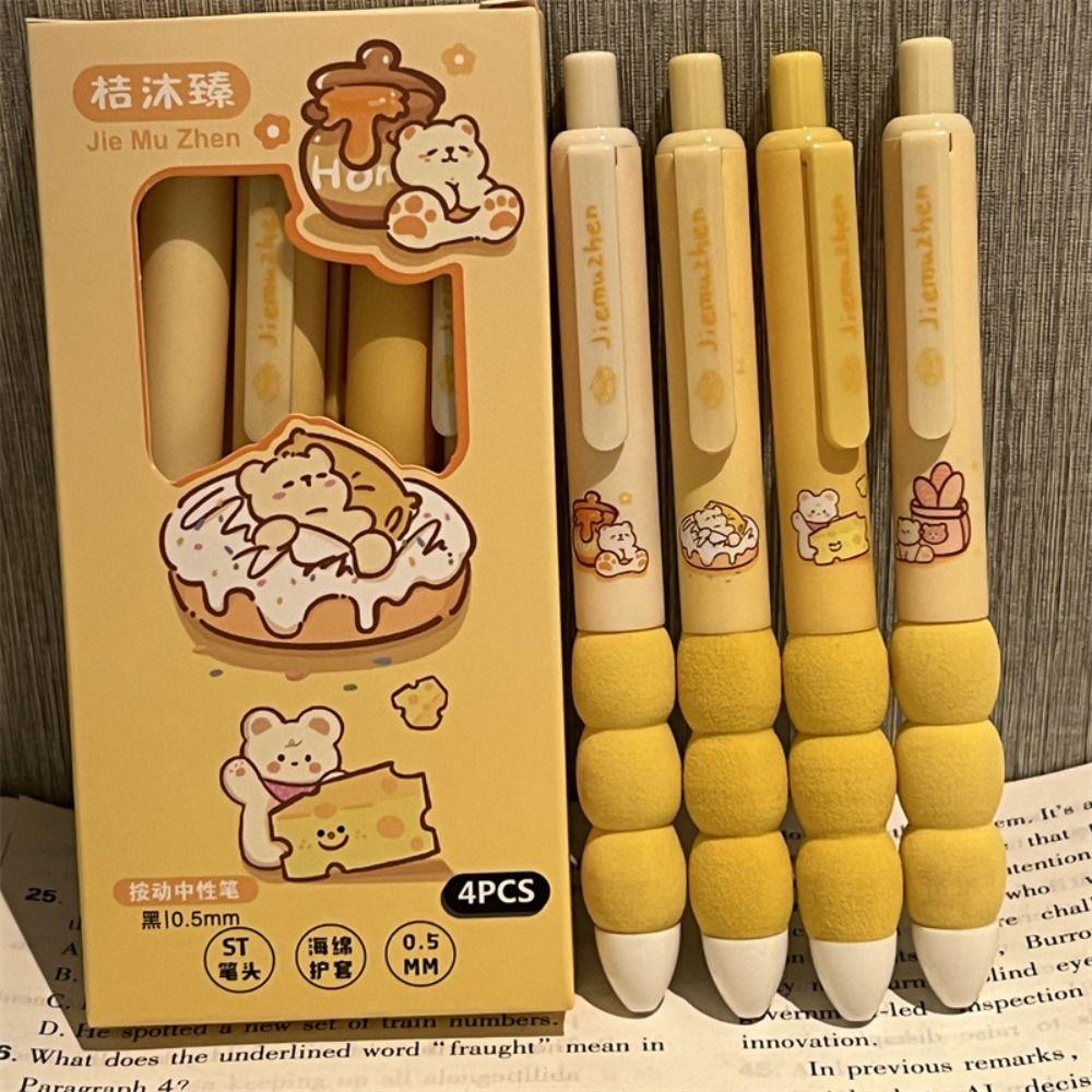 4PCS/Set High Quality ST Tip Gel Pen Soft Grip 0.5mm Black Ink Neutral Pen Press Type Ballpoint Pen Gift
4PCS/Set High Quality ST Tip Gel Pen Soft Grip 0.5mm Black Ink Neutral Pen Press Type Ballpoint Pen Gift