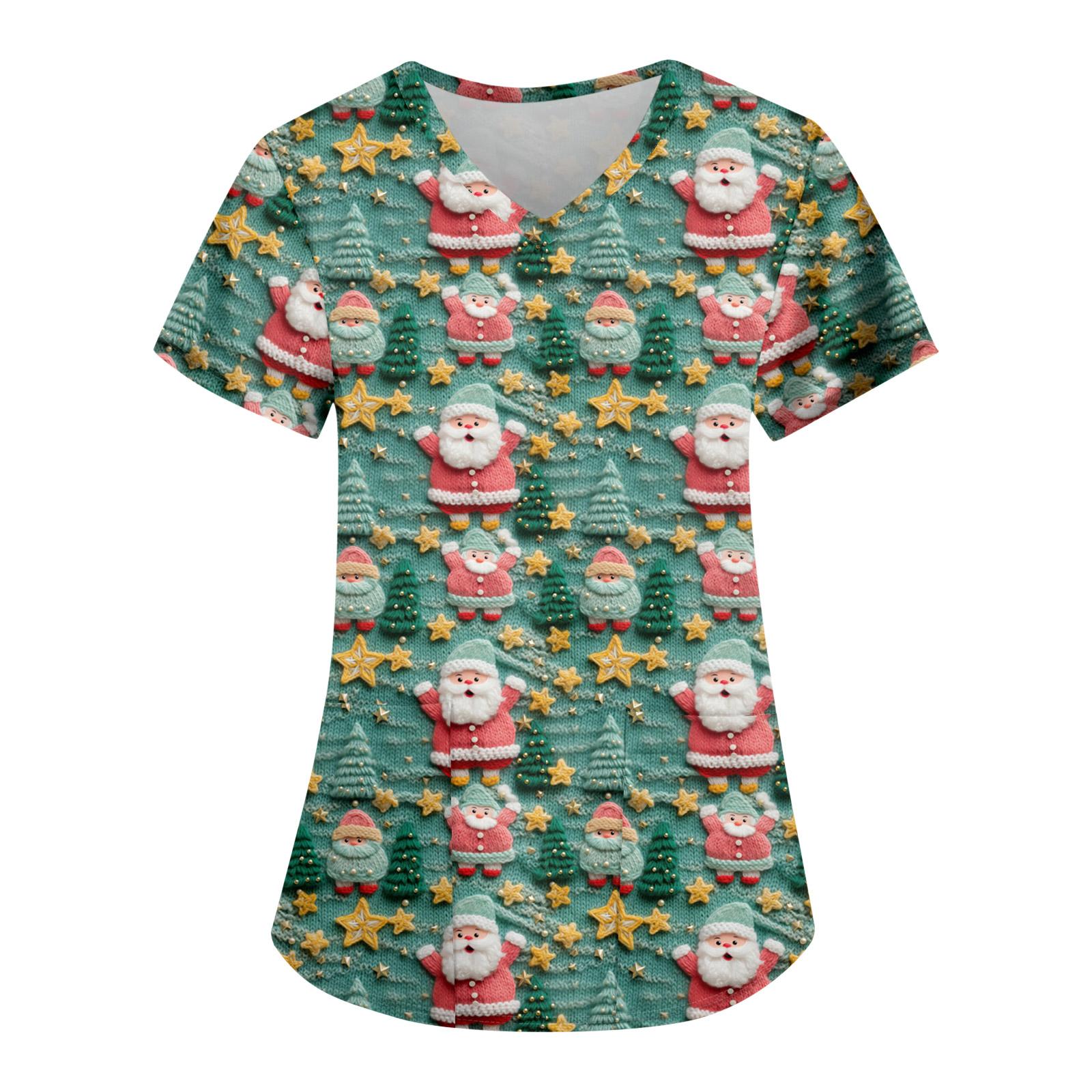 Женская модная повседневная футболка с принтом на рождественскую тематику и карманом L
Женская модная повседневная футболка с принтом на рождественскую тематику и карманом L