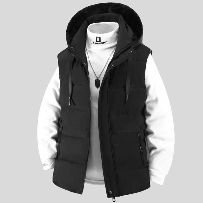 Модный зимний мужской теплый жилет с капюшоном большого размера, повседневные безрукавки, мужские толстые куртки L(45kg-50kg) чёрный
Модный зимний мужской теплый жилет с капюшоном большого размера, повседневные безрукавки, мужские толстые куртки L(45kg-50kg) чёрный