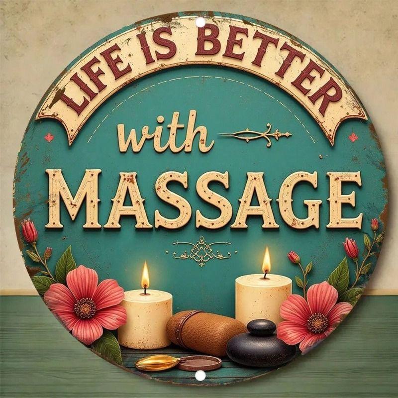 Metal Wall Art Vintage Massage Decor Life Is Better With Massage for Living Room
Metal Wall Art Vintage Massage Decor Life Is Better With Massage for Living Room