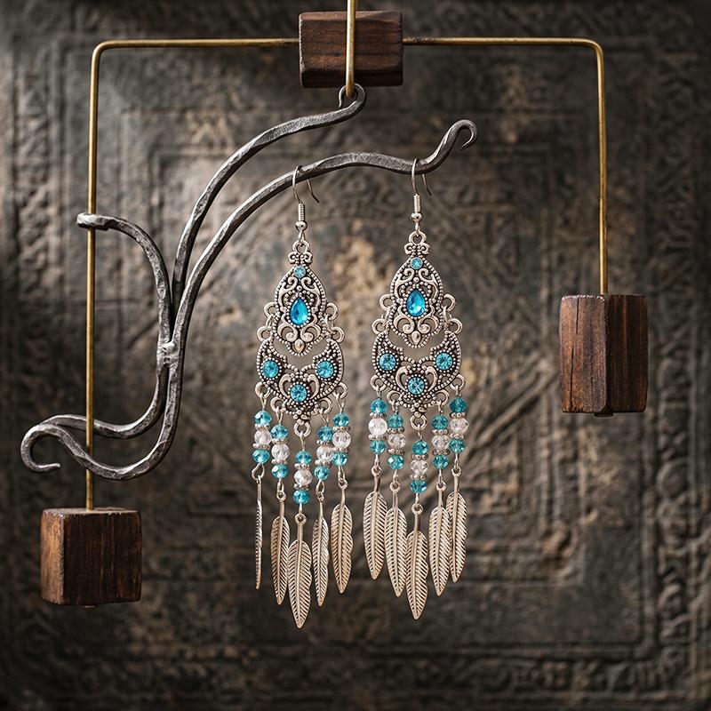 Ethnic Rhinestone Crystal Tassel Long Dangle Earrings for Women Retro Hollow Silver Color Geometric Charm Earring Female Jewelry синий
Ethnic Rhinestone Crystal Tassel Long Dangle Earrings for Women Retro Hollow Silver Color Geometric Charm Earring Female Jewelry синий