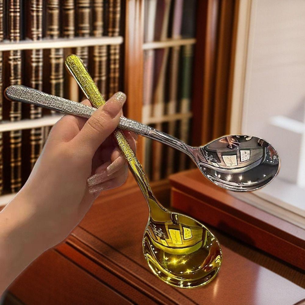Hammer Pattern Round Household Spoon Ins Dining Table Spoon New Long Handle Spoon L срібний
Hammer Pattern Round Household Spoon Ins Dining Table Spoon New Long Handle Spoon L срібний